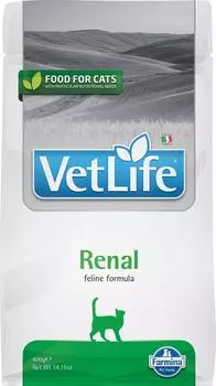 Сухой корм для кошек Farmina Vet Life Cat Renal диетический с курицей при болезни почек и почечной недостаточности 400г