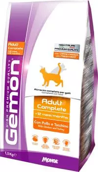 Сухой корм для кошек Gemon Cat с курицей и индейкой 1.5кг