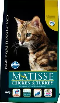Сухой корм для кошек Matisse Курица с индейкой 400г