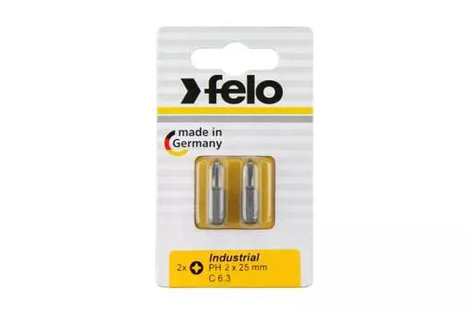 Бита односторонняя Felo PH2, 25мм, 1/4 (тип С), 2шт. (02202036)