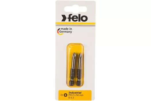 Бита односторонняя Felo PH2, 50мм, 1/4 (тип Е), 2шт. (03202536)