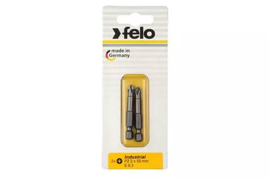 Бита односторонняя Felo PZ2, 50мм, 1/4 (тип Е), 2шт. (03102536)