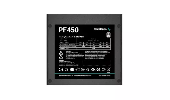 Блок питания 450 Вт ATX Deepcool PF450, 120 мм, 80 Plus, Retail (R-PF450D-HA0B-EU)