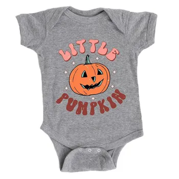 Детское боди в стиле ретро Little Pumpkin The Juniper Shop, цвет Heather Grey
