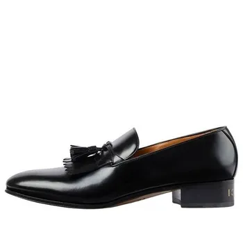 Кроссовки leather tassel loafers 'black' Gucci, черный