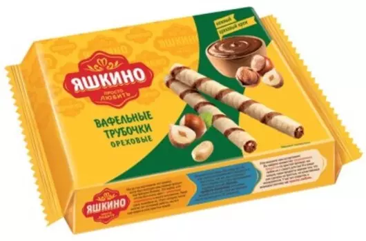 Вафельные трубочки яшкино 190 г ореховые