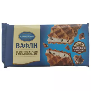 Вафли со сливочным кремом и темным шоколадом 104г Коломенское