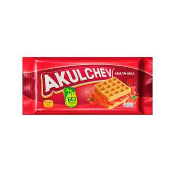 Вафли венские 100 г с земляникой акульчев
