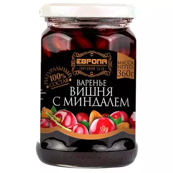 Варенье Европа 360г вишня с миндалем ст/б