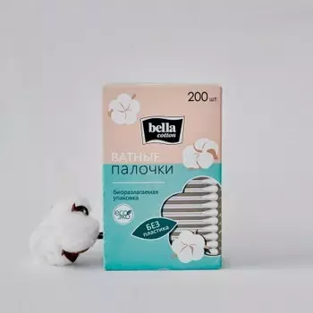 Ватные палочки белла 200 шт в картонной коробке