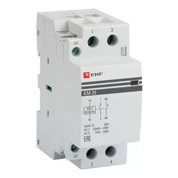 Контактор модульный EKF PROxima (km-2-20-11) 230-400 В 20 А тип AC 2Р