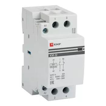 Контактор модульный EKF PROxima (km-2-32-11) 230-400 В 32 А тип AC 2Р