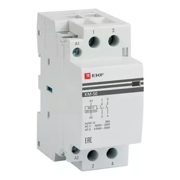 Контактор модульный EKF PROxima (km-2-50-20) 230-400 В 50 А тип AC 2Р