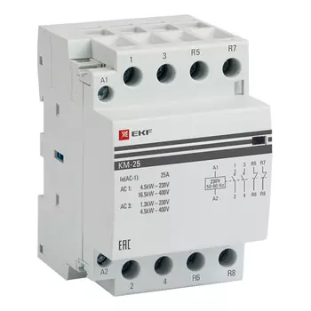 Контактор модульный EKF PROxima (km-3-25-22) 230-400 В 25 А тип AC 4Р