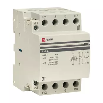 Контактор модульный EKF PROxima (km-3-40-22) 230-400 В 40 А тип AC 4Р