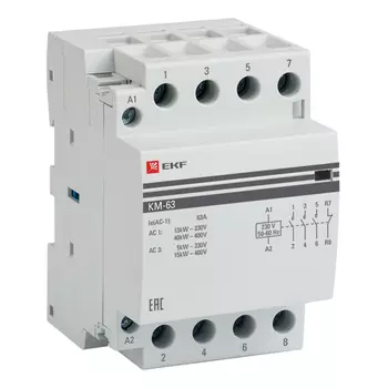 Контактор модульный EKF PROxima (km-3-63-31) 230-400 В 63 А тип AC 4Р