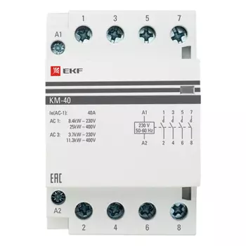 Контактор модульный EKF PROxima КМ (km-3-40-40) 230-240 В 40 А тип AC 4НО