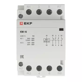 Контактор модульный EKF PROxima КМ (km-3-16-22) 230-400 В 16 А тип AC 2NО+2NC