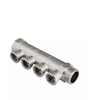 Коллектор Valtec 3/4 ВР(г) х 4 выхода 1/2 ВР(г) х 3/4 НР(ш) (VTc.550.N.0504)