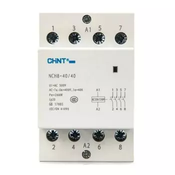 Контактор модульный Chint NCH8 (256099) 400 В 40 А тип AC 4Р