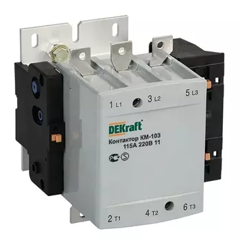 Контактор модульный Dekraft КМ-103 (22150DEK) 220-230 В 115 А тип AC 1НО+1Н3