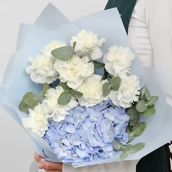 STUDIO FLORISTIC Букет из Гвоздик и Гортензий «Лунный восторг»