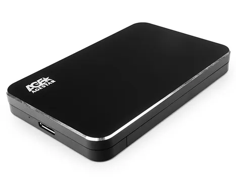Внешний корпус для HDD SATA 2.5” AgeStar 3UB2A18 для HDD/SSD SATA 6Gb/s 2.5", USB 3.0, алюминий, черный