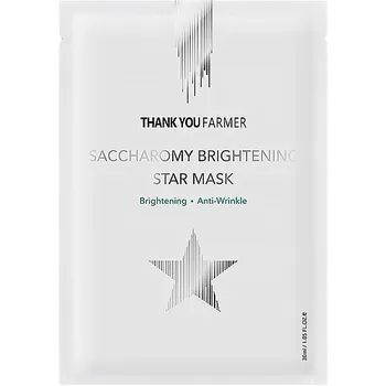 THANK YOU FARMER Маска для лица тканевая омолаживающая на основе дрожжей Saccharomy Brightening Star Mask