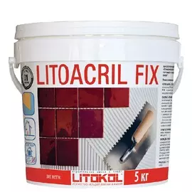 клей для плитки и мозаики готовый litokol litoacril fix (класс d1), 5 кг