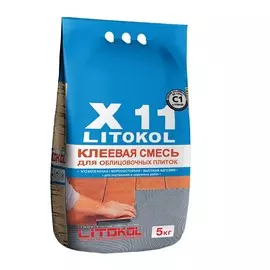 клей для плитки усиленный litokol х11 evo (класс с1), 5 кг