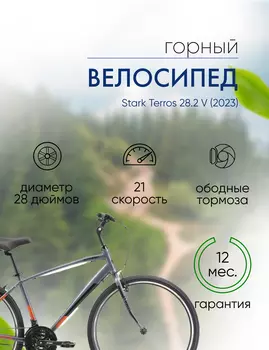 Дорожный велосипед Stark Terros 28.2 V, год 2023, цвет Серебристый-Черный, ростовка 20