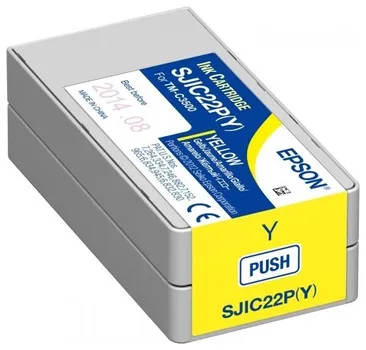 Картридж струйный Epson SJIC22P(Y) (C33S020604), желтый, оригинальный, объем 32.6 мл для Epson TM-C3500