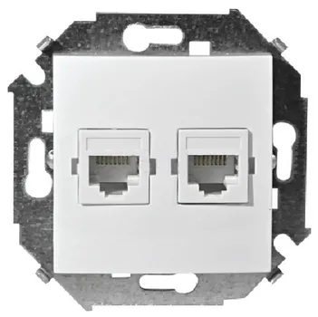 Розетка Simon 1591593-030 Simon 15 Белый компьютерная 2-я RJ45 кат.5е