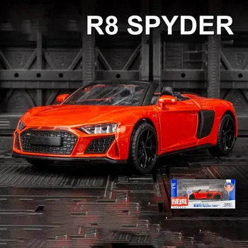Масштаб 1/32 R8 Spyder 2020, модель автомобиля, литая под давлением игрушечная машина, коллекция подарков 1/32-Size:14*6*4cm