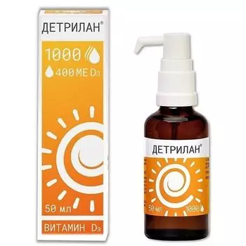 Детрилан витамин Д3 капли для приема внутрь 10мкг 400МЕ 50мл