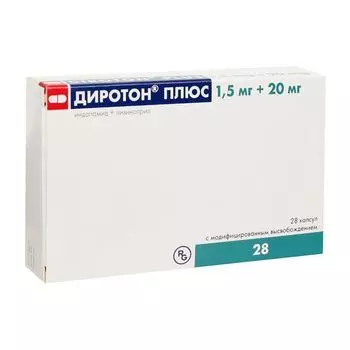 Диротон Плюс капсулы с модифицированным высвобождением 1,5мг+20мг 28шт