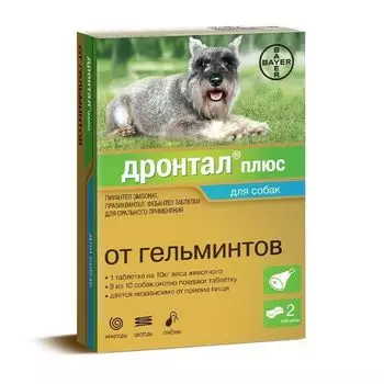 Дронтал-плюс с улучшенным вкусом таблетки для собак 2шт