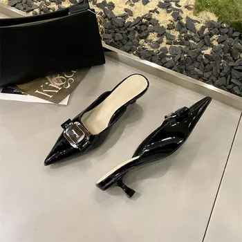 Stiletto High Heels Temperament Bag Head Sandals Fairy Shoes Bow Pointed Single Shoes Korean Version 35 серебряный
