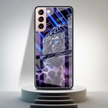 Стеклянный чехол для Samsung Galaxy S20 FE S21 Ultra S10 Plus S9 Note 10 Lite S8 20 9 S10e противоударный чехол для телефона Lion Alpha Tiger Sac Samsung Note 9