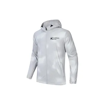 Anta KT Series Полная печать букв на молнии с капюшоном Спортивная ветровка Мужская Верхняя одежда Грязно-лаймовый 152411602-1 M