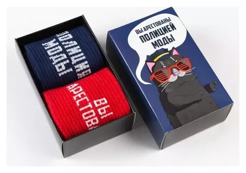 Набор мужских носков "Полиция моды" 2 пары, р. 41-44 (27-29 см)