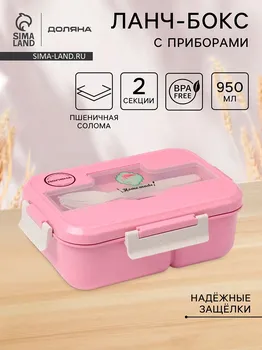 Ланч-бокс для еды в школу доляна