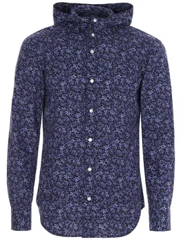 Рубашка хлопковая с капюшоном KITON