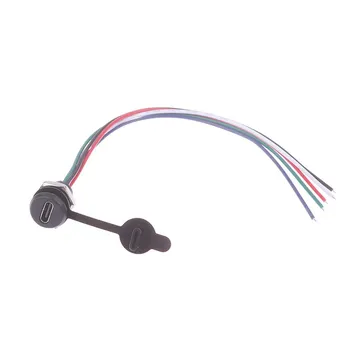 1 шт. гнездо для зарядки с разъемом USB Type-C, водонепроницаемый разъем с прямым сжатием, гнездовая база