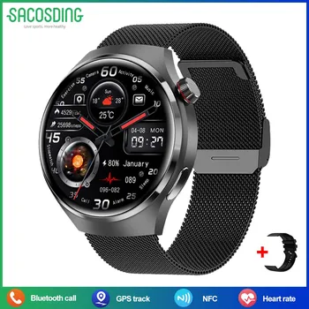 2025 Новые GPS Смарт-часы для мужчин GT4 Pro 360*360 HD Экран Частота сердечных сокращений IP68 Водонепроницаемые Смарт-часы для измерения артериального давления BT Call NFC Watch 4 Pro