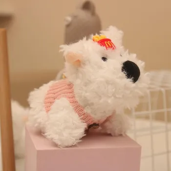 West Highland Plush Dog Plush Подвеска Мультяшная Кукла Нацарапанная Щенок Кукла Сумка Подвесной Брелок 4 inch
