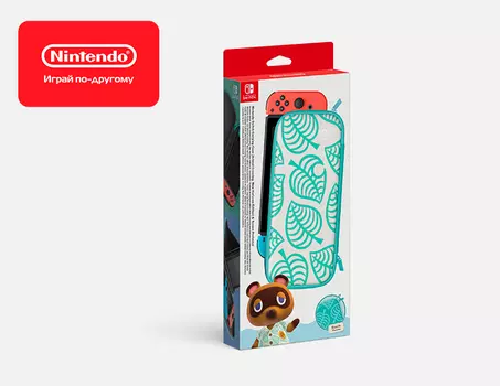 Чехол в стиле Animal Crossing: New Horizons и защитная плёнка для Nintendo Switch