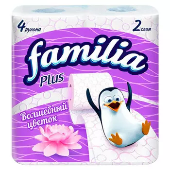 Туалетная бумага Familia плюс 4шт 2-х слойная