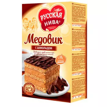 Торт медовик 420г с шоколадом Русская Нива