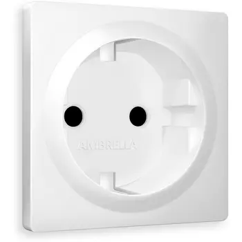 Лицевая панель Ambrella Volt ALFA (Белый матовый) для электрической розетки с/з со шторками QUANT AP1270